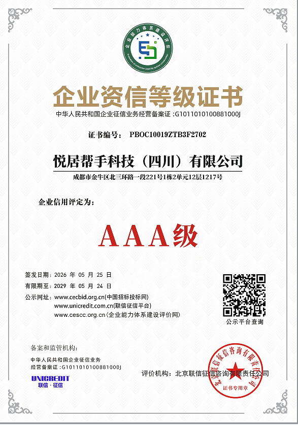 企业资信等级证书
